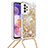 Funda Silicona Carcasa Goma Bling-Bling con Acollador Cordon Lanyard S03 para Samsung Galaxy A23 4G