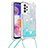 Funda Silicona Carcasa Goma Bling-Bling con Acollador Cordon Lanyard S03 para Samsung Galaxy A23 4G