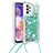 Funda Silicona Carcasa Goma Bling-Bling con Acollador Cordon Lanyard S03 para Samsung Galaxy A23 4G