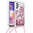 Funda Silicona Carcasa Goma Bling-Bling con Acollador Cordon Lanyard S03 para Samsung Galaxy A23 4G