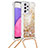 Funda Silicona Carcasa Goma Bling-Bling con Acollador Cordon Lanyard S03 para Samsung Galaxy A33 5G