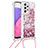 Funda Silicona Carcasa Goma Bling-Bling con Acollador Cordon Lanyard S03 para Samsung Galaxy A33 5G