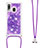 Funda Silicona Carcasa Goma Bling-Bling con Acollador Cordon Lanyard S03 para Samsung Galaxy A40