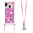 Funda Silicona Carcasa Goma Bling-Bling con Acollador Cordon Lanyard S03 para Samsung Galaxy A40