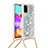 Funda Silicona Carcasa Goma Bling-Bling con Acollador Cordon Lanyard S03 para Samsung Galaxy A41