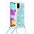 Funda Silicona Carcasa Goma Bling-Bling con Acollador Cordon Lanyard S03 para Samsung Galaxy A41