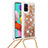 Funda Silicona Carcasa Goma Bling-Bling con Acollador Cordon Lanyard S03 para Samsung Galaxy A51 5G