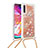 Funda Silicona Carcasa Goma Bling-Bling con Acollador Cordon Lanyard S03 para Samsung Galaxy A70