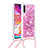 Funda Silicona Carcasa Goma Bling-Bling con Acollador Cordon Lanyard S03 para Samsung Galaxy A70