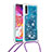 Funda Silicona Carcasa Goma Bling-Bling con Acollador Cordon Lanyard S03 para Samsung Galaxy A70