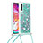 Funda Silicona Carcasa Goma Bling-Bling con Acollador Cordon Lanyard S03 para Samsung Galaxy A70