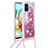 Funda Silicona Carcasa Goma Bling-Bling con Acollador Cordon Lanyard S03 para Samsung Galaxy A71 4G A715