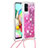 Funda Silicona Carcasa Goma Bling-Bling con Acollador Cordon Lanyard S03 para Samsung Galaxy A71 4G A715