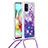 Funda Silicona Carcasa Goma Bling-Bling con Acollador Cordon Lanyard S03 para Samsung Galaxy A71 4G A715