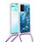 Funda Silicona Carcasa Goma Bling-Bling con Acollador Cordon Lanyard S03 para Samsung Galaxy A91