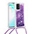 Funda Silicona Carcasa Goma Bling-Bling con Acollador Cordon Lanyard S03 para Samsung Galaxy A91