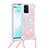 Funda Silicona Carcasa Goma Bling-Bling con Acollador Cordon Lanyard S03 para Samsung Galaxy A91