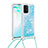 Funda Silicona Carcasa Goma Bling-Bling con Acollador Cordon Lanyard S03 para Samsung Galaxy A91