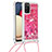 Funda Silicona Carcasa Goma Bling-Bling con Acollador Cordon Lanyard S03 para Samsung Galaxy F02S SM-E025F