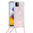 Funda Silicona Carcasa Goma Bling-Bling con Acollador Cordon Lanyard S03 para Samsung Galaxy F42 5G