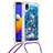 Funda Silicona Carcasa Goma Bling-Bling con Acollador Cordon Lanyard S03 para Samsung Galaxy M01 Core