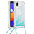 Funda Silicona Carcasa Goma Bling-Bling con Acollador Cordon Lanyard S03 para Samsung Galaxy M01 Core