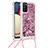 Funda Silicona Carcasa Goma Bling-Bling con Acollador Cordon Lanyard S03 para Samsung Galaxy M02s