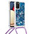 Funda Silicona Carcasa Goma Bling-Bling con Acollador Cordon Lanyard S03 para Samsung Galaxy M02s