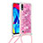 Funda Silicona Carcasa Goma Bling-Bling con Acollador Cordon Lanyard S03 para Samsung Galaxy M10