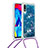 Funda Silicona Carcasa Goma Bling-Bling con Acollador Cordon Lanyard S03 para Samsung Galaxy M10