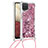 Funda Silicona Carcasa Goma Bling-Bling con Acollador Cordon Lanyard S03 para Samsung Galaxy M12