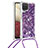 Funda Silicona Carcasa Goma Bling-Bling con Acollador Cordon Lanyard S03 para Samsung Galaxy M12