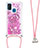 Funda Silicona Carcasa Goma Bling-Bling con Acollador Cordon Lanyard S03 para Samsung Galaxy M21