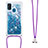 Funda Silicona Carcasa Goma Bling-Bling con Acollador Cordon Lanyard S03 para Samsung Galaxy M21