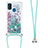 Funda Silicona Carcasa Goma Bling-Bling con Acollador Cordon Lanyard S03 para Samsung Galaxy M21