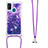 Funda Silicona Carcasa Goma Bling-Bling con Acollador Cordon Lanyard S03 para Samsung Galaxy M21