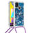 Funda Silicona Carcasa Goma Bling-Bling con Acollador Cordon Lanyard S03 para Samsung Galaxy M31