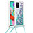 Funda Silicona Carcasa Goma Bling-Bling con Acollador Cordon Lanyard S03 para Samsung Galaxy M40S