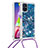 Funda Silicona Carcasa Goma Bling-Bling con Acollador Cordon Lanyard S03 para Samsung Galaxy M51