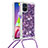 Funda Silicona Carcasa Goma Bling-Bling con Acollador Cordon Lanyard S03 para Samsung Galaxy M51