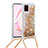 Funda Silicona Carcasa Goma Bling-Bling con Acollador Cordon Lanyard S03 para Samsung Galaxy M60s