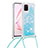 Funda Silicona Carcasa Goma Bling-Bling con Acollador Cordon Lanyard S03 para Samsung Galaxy M60s