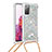 Funda Silicona Carcasa Goma Bling-Bling con Acollador Cordon Lanyard S03 para Samsung Galaxy S20 FE 5G