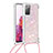 Funda Silicona Carcasa Goma Bling-Bling con Acollador Cordon Lanyard S03 para Samsung Galaxy S20 Lite 5G