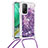 Funda Silicona Carcasa Goma Bling-Bling con Acollador Cordon Lanyard S03 para Xiaomi Mi 10T 5G