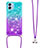 Funda Silicona Carcasa Goma Bling-Bling con Acollador Cordon Lanyard YB1 para Samsung Galaxy A04E