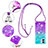 Funda Silicona Carcasa Goma Bling-Bling con Acollador Cordon Lanyard YB1 para Samsung Galaxy F04