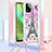 Funda Silicona Carcasa Goma Bling-Bling con Acollador Cordon Lanyard YB2 para Motorola Moto G Power 5G (2023)