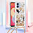 Funda Silicona Carcasa Goma Bling-Bling con Acollador Cordon Lanyard YB2 para Samsung Galaxy F04