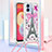 Funda Silicona Carcasa Goma Bling-Bling con Acollador Cordon Lanyard YB2 para Samsung Galaxy F04